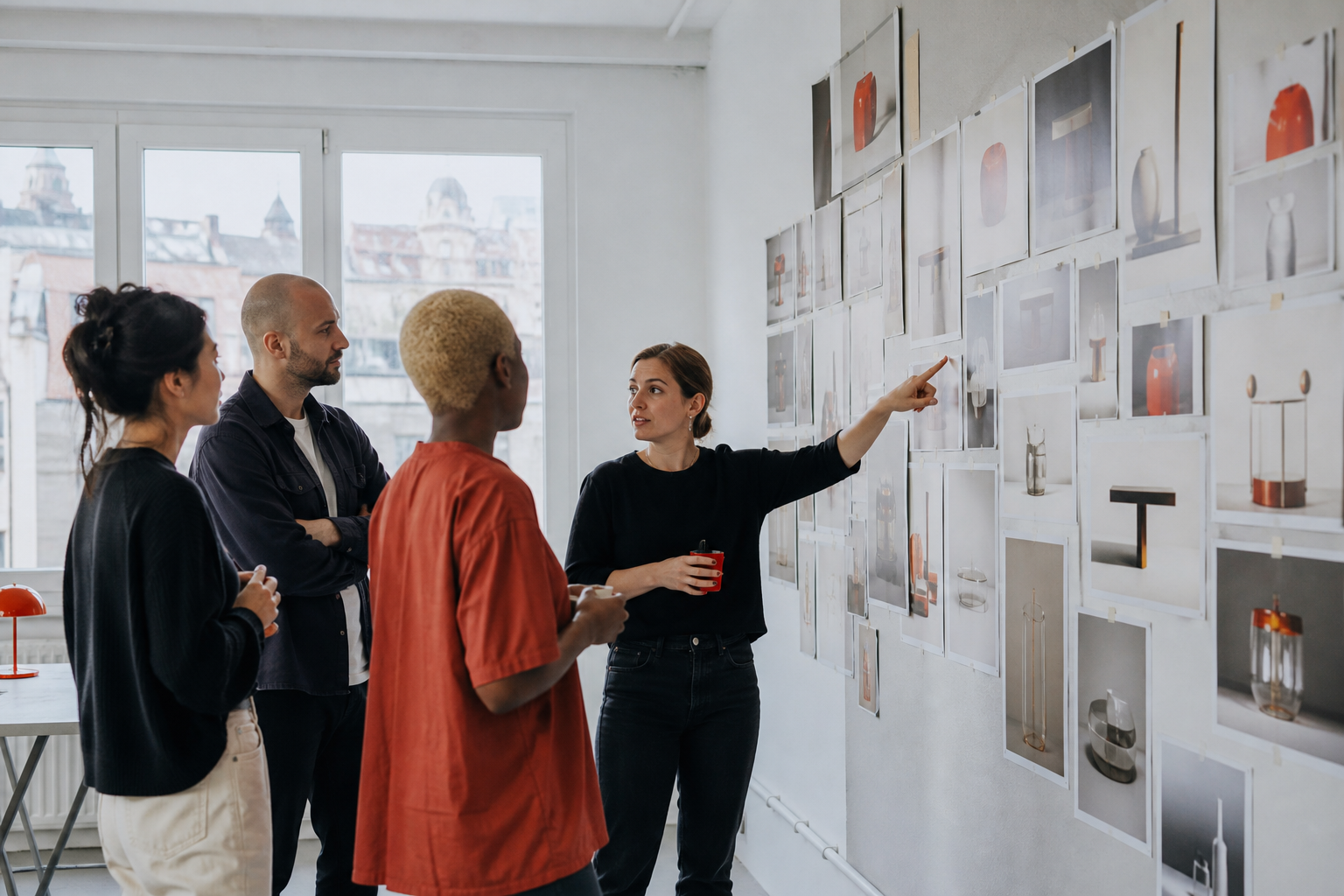 Équipe de Lueur Atelier éditant une série d’images